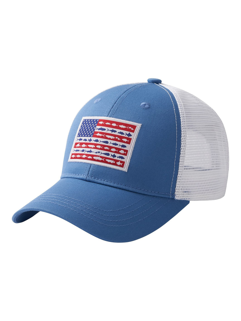 Altimate Fishing Hat Mesh Back for Men Women | Marina Blue, Fish Flag | Size OS